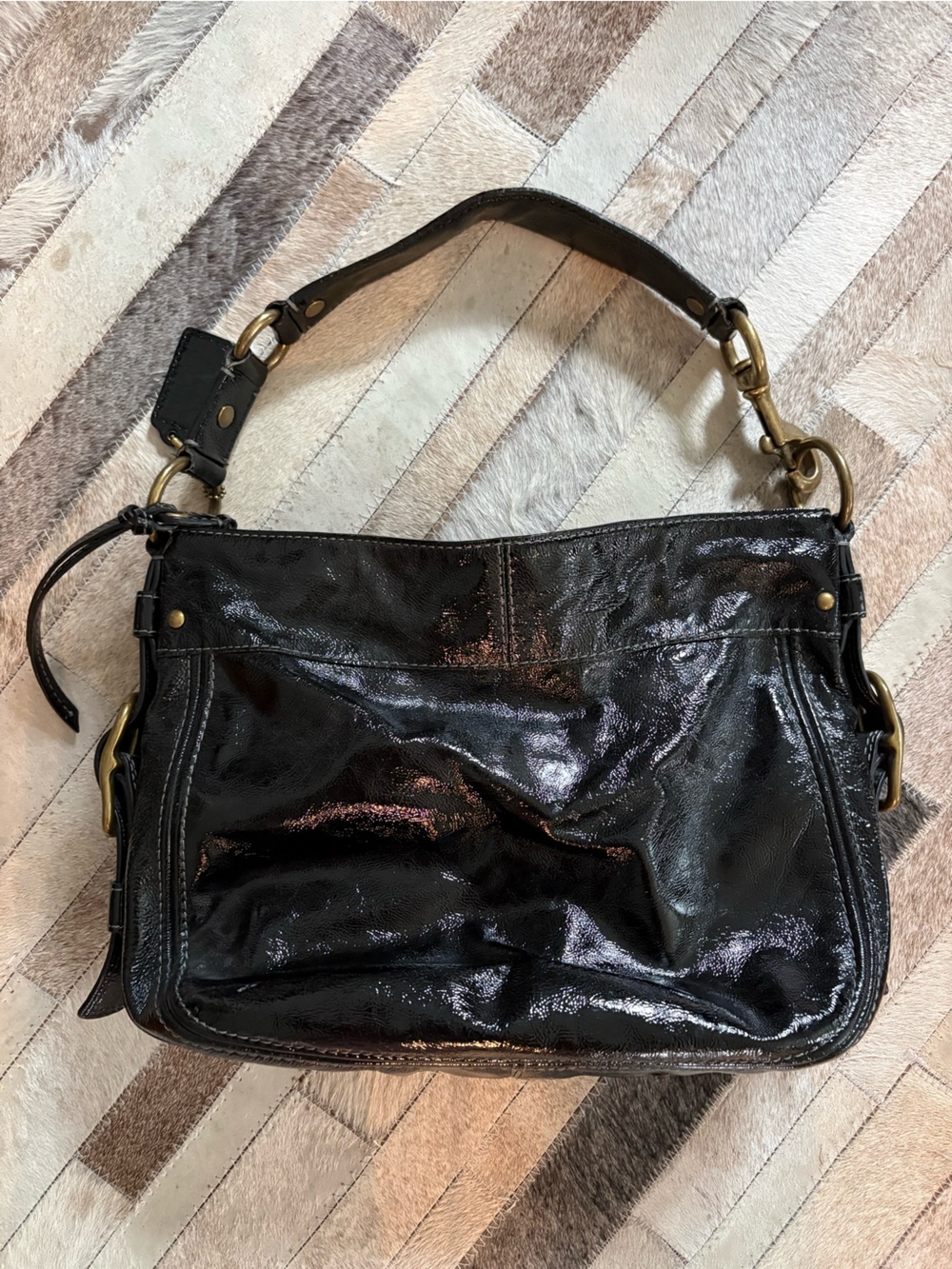 Coach Patent Leather Shoulder Bag